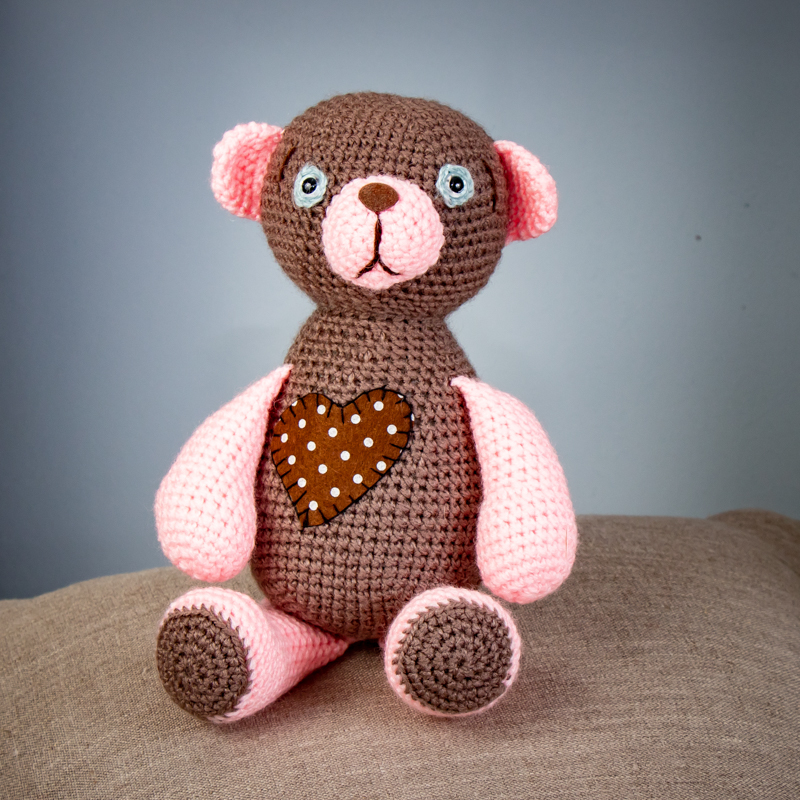 Мишка вязаный средний 27 см