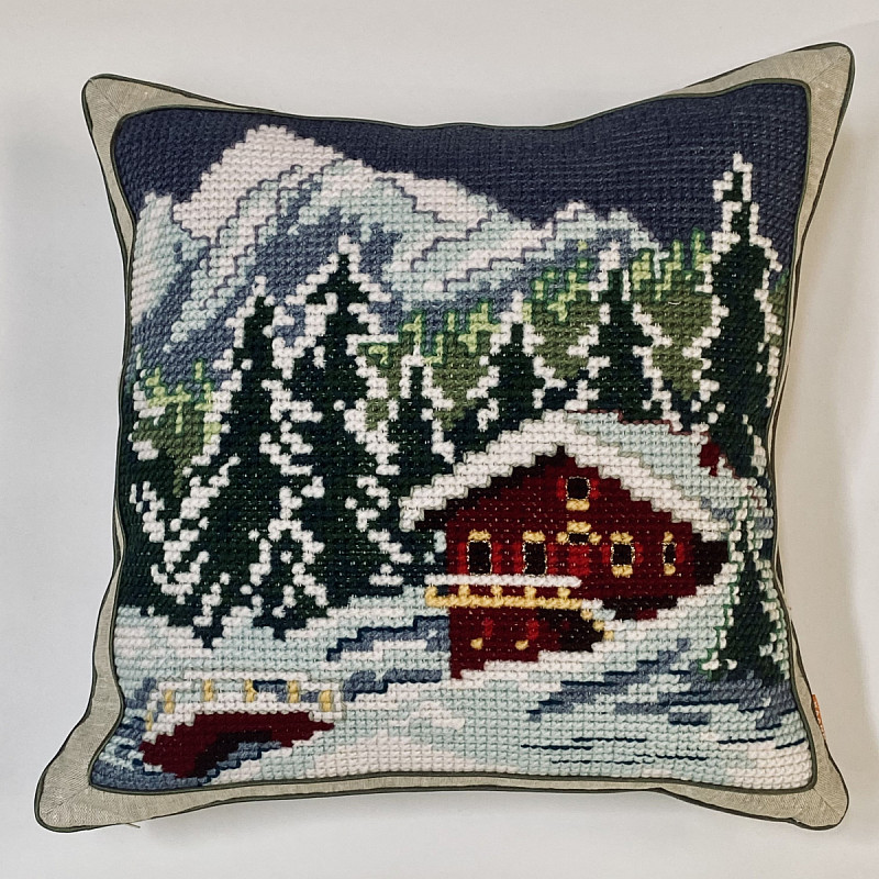 Шале в Альпах. Зима. 50х50 см