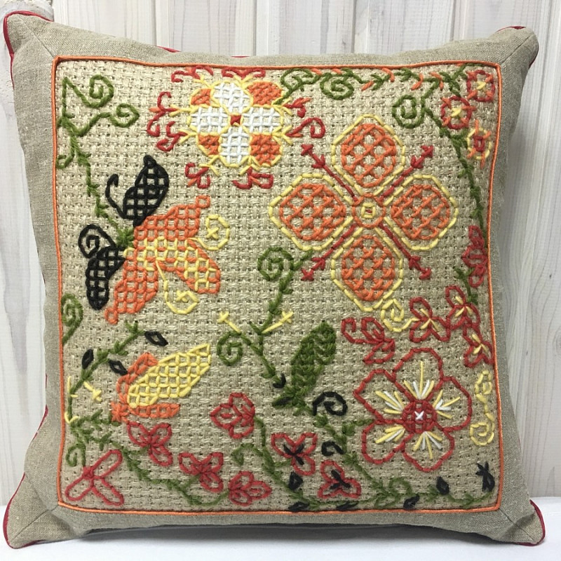 Волшебные цветы, домотканое полотно 2