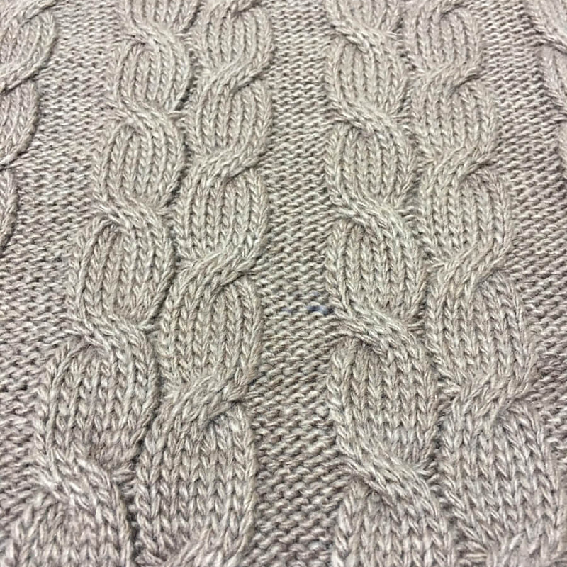 Плед вязаный в косы светлая лаванда