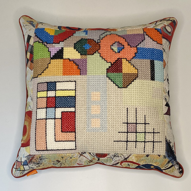 По мотивам работ Василия Кандинского 2 бархат гобелен 50х50 см