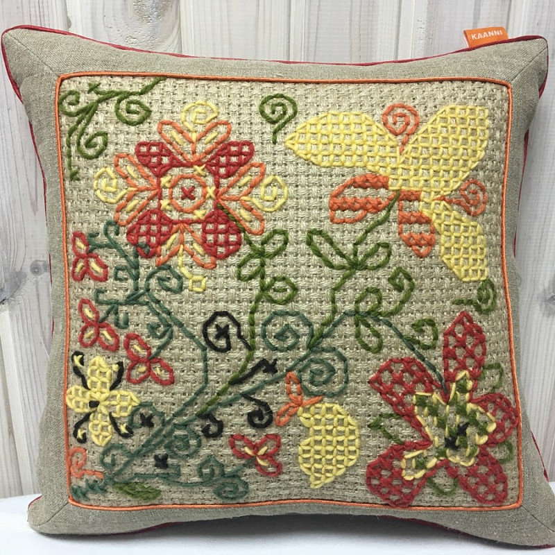 Волшебные цветы, домотканое полотно 1