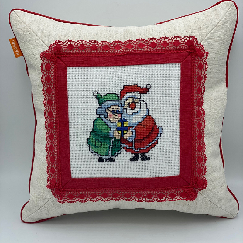 Дед Мороз и Снегурочка 35х35 см