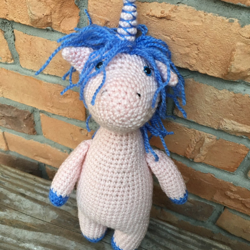 Единорожек большой с синей гривой