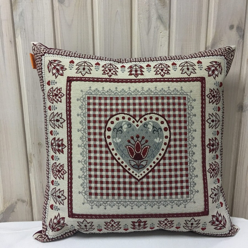 Гобеленовая Сердце бордо