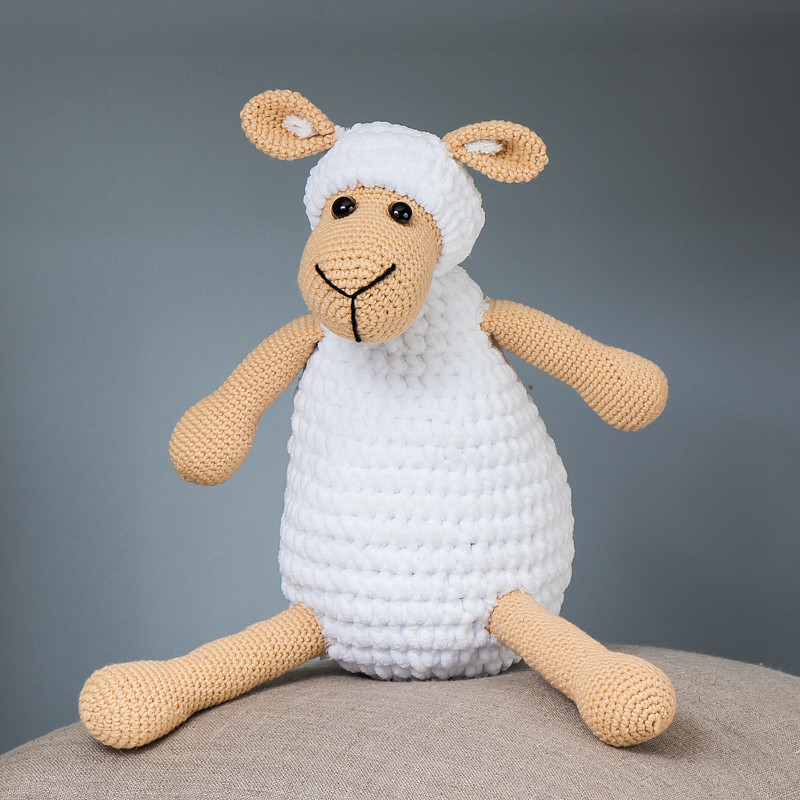 Эко игрушка белая овечка